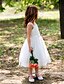 cheap Cufflinks-Princess Tea Length Flower Girl Dress - Satin Sleeveless Scoop Neck with Lace by LAN TING BRIDE®