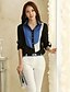 cheap Women&#039;s Blouses &amp; Shirts-Women&#039;s All Seasons Blouse,Color Block Shirt Collar Long Sleeve Polyester Opaque Medium