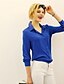 cheap Women&#039;s Tops-RuiHan Fashion Casual Chiffon Long Sleeve Shirt_Blue
