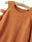 abordables Jerséis de Mujer-Women&#039;s Round Collar Dew Shoulder Sex Loose knitting Pullover Sweater