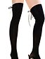 cheap Socks &amp; Tights-Women&#039;s Medium Sexy Stockings - Solid Colored, Bow Opaque Medium Knee Socks Thigh Highs Lace Up Black