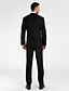 levne Smokingové obleky-(Premium), černá vlna na míru fit dvoudílný smoking