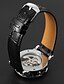 ieftine Ceasuri Mecanice-Bărbați Ceas Schelet ceas mecanic Japoneză Mecanism automat Piele Negru Gravură scobită Analog Charm - Negru