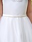 cheap Cufflinks-Princess Tea Length Flower Girl Dress - Satin Sleeveless Scoop Neck with Lace by LAN TING BRIDE®