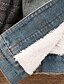 זול ג&#039;קטים לנשים-ז&#039;קט הג&#039;ינס כחול בתוספת הגודל של נשים, בטנת צמר שרוול ארוך לסרוג צווארון פרווה מלאכותי