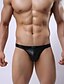cheap Men&#039;s Briefs Underwear-Men&#039;s Solid Colored G-string Underwear Low Waist Black S
