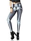 baratos Leggings de mulher-Spandex Preto Esqueleto Branco Leggings de designers de PinkQueen ® Mulheres