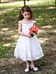 cheap Cufflinks-Princess Tea Length Flower Girl Dress - Satin Sleeveless Scoop Neck with Lace by LAN TING BRIDE®