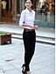 billige Bluser og skjorter til kvinner-Bomull Skjortekrage Skjorte Dame - Ensfarget Hvit