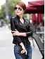 abordables Abrigos y gabardinas de mujer-chaoliu nuevo estilo coreano para mujer slim fit ropa de la piel de la PU en color puro