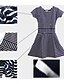 baratos Conjuntos iguais para a família-Family&#039;s Stylish Round Collar Stripe Backside Bow Cape Sleeve Tees&amp;Dress