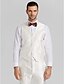 cheap Tuxedo Suits-White Polyester Tailored Fit Three-Piece Tuxedo