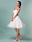 cheap Wedding Dresses-Reception Wedding Dresses A-Line Sweetheart Strapless Knee Length Satin Bridal Gowns With Ruched Flower 2024