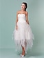 זול שמלות כלה-נשף שמלות חתונה לב (סוויטהארט) א-סימטרי אורגנזה סטרפלס שמלות לבנות קטנות עם תד נשפך 2020