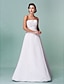 cheap Wedding Dresses-Reception Wedding Dresses A-Line Strapless Strapless Floor Length Lace Over Satin Bridal Gowns With Lace 2024