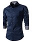 cheap Men&#039;s Dress Shirts-Men&#039;s Shirt Dress Shirt Plaid / Check Spread Collar White Dark Blue Light Blue Long Sleeve Plus Size Daily Work Print Slim Tops Streetwear Business / Spring / Fall