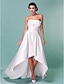 Χαμηλού Κόστους Νυφικά Φορέματα-Γραμμή Α Στράπλες Ασύμμετρο Ταφτάς Φορέματα γάμου φτιαγμένα στο μέτρο με Που καλύπτει / Ζώνη / Κορδέλα / Πιασίματα με LAN TING BRIDE®