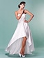 levne Svatební šaty-A-Linie Bez ramínek Asymetrické Taft Svatební šaty vyrobené na míru s Nabírání / Šerpa / Stuha / Sklady podle LAN TING BRIDE®