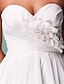 olcso Menyasszonyi ruhák-Szűk szabású Esküvői ruhák Szív-alakú Földig érő Sifon Ujjatlan val vel Virág Cakkos 2022