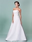 cheap Wedding Dresses-Reception Wedding Dresses A-Line Strapless Strapless Floor Length Lace Over Satin Bridal Gowns With Lace 2024