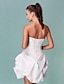 cheap Wedding Dresses-Ball Gown Wedding Dresses Strapless Short / Mini Taffeta Strapless Formal Casual Plus Size with Pick Up Skirt Ruched Beading 2021