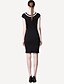 cheap Work Dresses-Women&#039;s Work Vintage Street chic Slim Sheath Dress - Solid Colored Spring Black M L XL