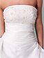 cheap Wedding Dresses-Ball Gown Wedding Dresses Strapless Short / Mini Taffeta Strapless Formal Casual Plus Size with Pick Up Skirt Ruched Beading 2021