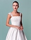 cheap Wedding Dresses-Wedding Dresses A-Line Square Neck Regular Straps Floor Length Satin Bridal Gowns With Sequin Appliques 2023 Summer Wedding Party, Women&#039;s Clothing