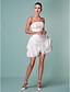 Χαμηλού Κόστους Νυφικά Φορέματα-Βραδινή τουαλέτα Φορεματα για γαμο Στράπλες Κοντό / Μίνι Ταφτάς Στράπλες Επίσημα Καθημερινά Μεγάλα Μεγέθη με Φούστα με πιασίματα Πιασίματα Χάντρες 2021