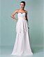 cheap Wedding Dresses-Sheath / Column Wedding Dresses Sweetheart Neckline Floor Length Chiffon Sleeveless with Flower Criss-Cross 2022