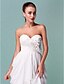 cheap Wedding Dresses-Sheath / Column Wedding Dresses Sweetheart Neckline Floor Length Chiffon Sleeveless with Flower Criss-Cross 2022