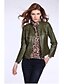 cheap Women&#039;s Outerwear-Women&#039;s Punk &amp; Gothic Solid Colored Coat, PU Long Sleeve Stand Emerald / Slim