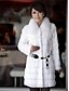 billige Pelse og læder til kvinder-Women&#039;s Elegant Faux Fur Pure Color Long Sleeve Coat