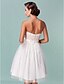 cheap Wedding Dresses-Hall Open Back Wedding Dresses A-Line Sweetheart Strapless Knee Length Tulle Bridal Gowns With Bowknot Sash / Ribbon 2024