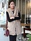 cheap Women&#039;s Fur &amp; Faux Fur Coats-Women&#039;s Going out Fur Coat,Solid Sleeveless Winter Faux Fur