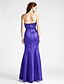 cheap Bridesmaid Dresses-Mermaid / Trumpet Strapless Sweetheart Floor Length Satin Bridesmaid Dress with Flower Side Draping by LAN TING BRIDE®