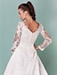 baratos Vestidos de Casamento-Vestidos de noiva De Baile Decote V Manga Longa Cauda Catedral Cetim Vestidos de noiva Com Miçangas Apliques 2024