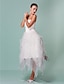 お買い得  ウェディングドレス-ボールガウン ウェディングドレス ハートカット アシメントリー オーガンザ ストラップレス ホワイトドレス 〜と ドレープ 2020年