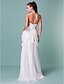 cheap Wedding Dresses-Sheath / Column Wedding Dresses Sweetheart Neckline Floor Length Chiffon Sleeveless with Flower Criss-Cross 2022