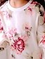 ieftine Tricouri și bluze-Floral Manșon Lung Regular Tricou Alb