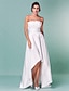 Χαμηλού Κόστους Νυφικά Φορέματα-Γραμμή Α Στράπλες Ασύμμετρο Ταφτάς Φορέματα γάμου φτιαγμένα στο μέτρο με Που καλύπτει / Ζώνη / Κορδέλα / Πιασίματα με LAN TING BRIDE®