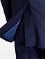 cheap Suits-Blue Stripes Tailored Fit Wool / Polyester Suit - Slim Notch Single Breasted Two-buttons / Suits