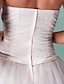 Χαμηλού Κόστους Νυφικά Φορέματα-Βραδινή τουαλέτα Φορεματα για γαμο Καρδιά Μέχρι το γόνατο Τούλι Στράπλες Επίσημα Καθημερινά Illusion Λεπτομέρειες με Ζώνη / Κορδέλα Λουλούδι Χιαστί 2020