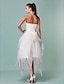 お買い得  ウェディングドレス-ボールガウン ウェディングドレス ハートカット アシメントリー オーガンザ ストラップレス ホワイトドレス 〜と ドレープ 2020年