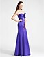 cheap Bridesmaid Dresses-Mermaid / Trumpet Strapless Sweetheart Floor Length Satin Bridesmaid Dress with Flower Side Draping by LAN TING BRIDE®