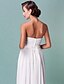 cheap Wedding Dresses-Sheath / Column Sweetheart Neckline Ankle Length Chiffon Made-To-Measure Wedding Dresses with Sash / Ribbon / Flower / Criss-Cross by LAN TING BRIDE®