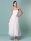 cheap Wedding Dresses-Sheath / Column Sweetheart Neckline Ankle Length Chiffon Made-To-Measure Wedding Dresses with Sash / Ribbon / Flower / Criss-Cross by LAN TING BRIDE®