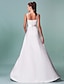 cheap Wedding Dresses-Hall Wedding Dresses A-Line Square Neck Camisole Spaghetti Strap Floor Length Satin Bridal Gowns With Sash / Ribbon 2023 Summer Wedding Party, Women&#039;s Clothing