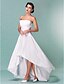 cheap Wedding Dresses-A-Line Strapless Asymmetrical Taffeta Made-To-Measure Wedding Dresses with Draping / Sash / Ribbon / Ruched by LAN TING BRIDE®