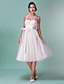 זול שמלות כלה-אולם שמלות חתונה גזרת A צוואר הלטר רצועות רגילות באורך  הברך סאטן שמלות כלה עם פפיון סרט 2024